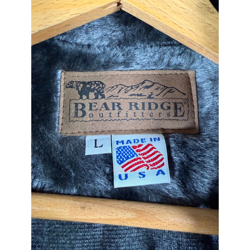 Bear Ridge Outfitters Fleece Jacket Mens XL Gray NEW Horse Graphic Faux Fur Zip - Picture 3 of 8